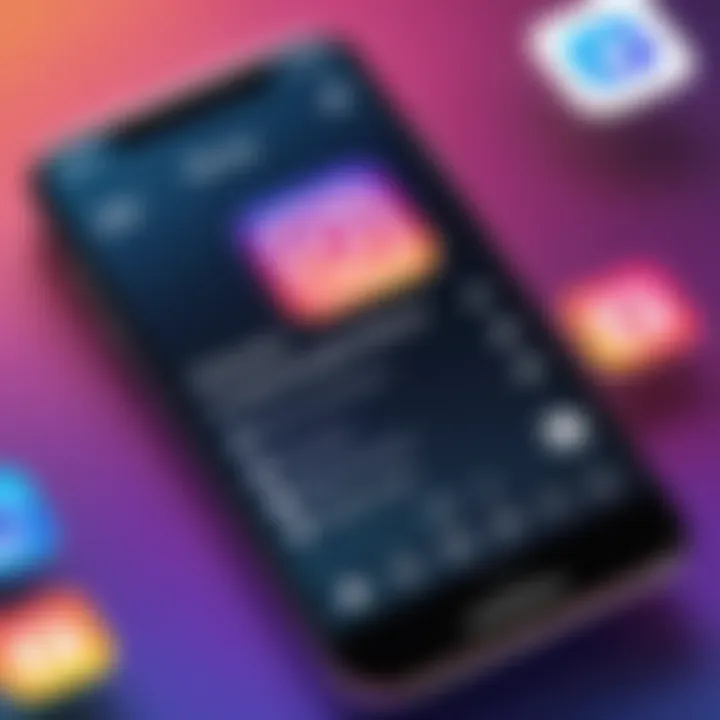 A smartphone displaying the Instagram app with a blocked account notification