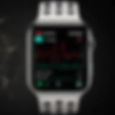 Close-up of the Apple Watch displaying the EKG app interface