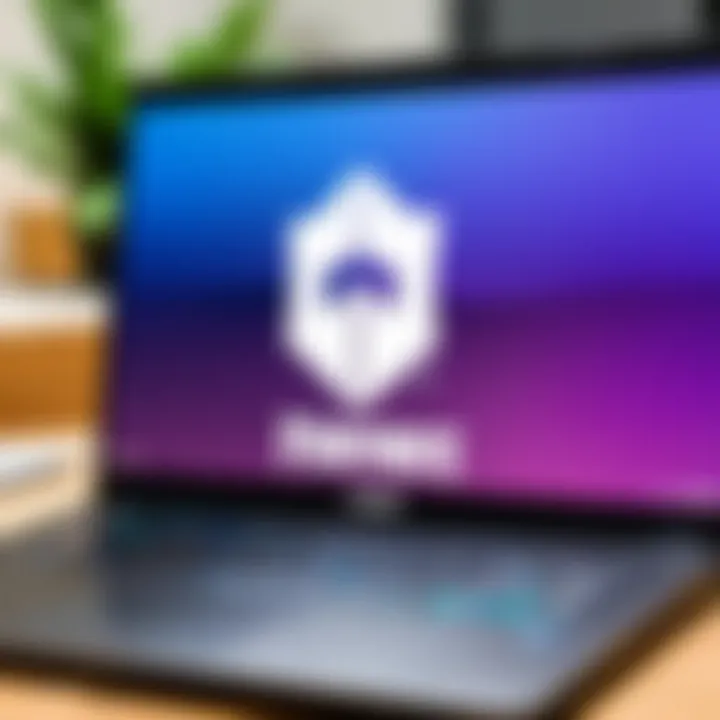 Fortnite logo with ASUS laptop in the background