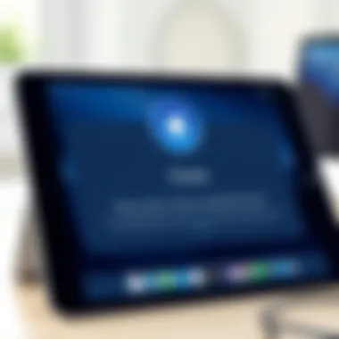 iTunes Interface for Restore Illustration depicting iTunes interface for restoring an iPad