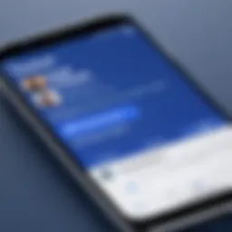 A smartphone displaying a Facebook interface with contact search options