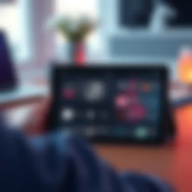 Multitasking on a Tablet with Music Tablet displaying music app alongside other applications