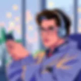 Enjoying Music on a Smartphone Person enjoying music while using a smartphone