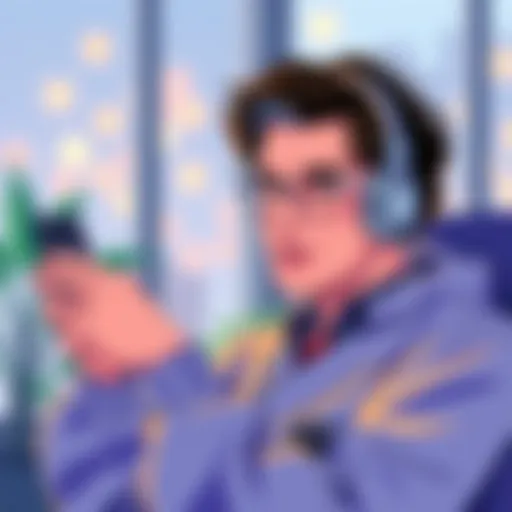 Enjoying Music on a Smartphone Person enjoying music while using a smartphone