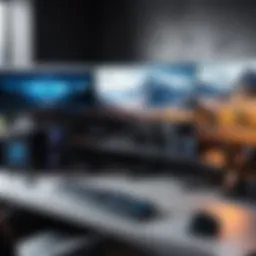 High-performance gaming setup with multiple monitors