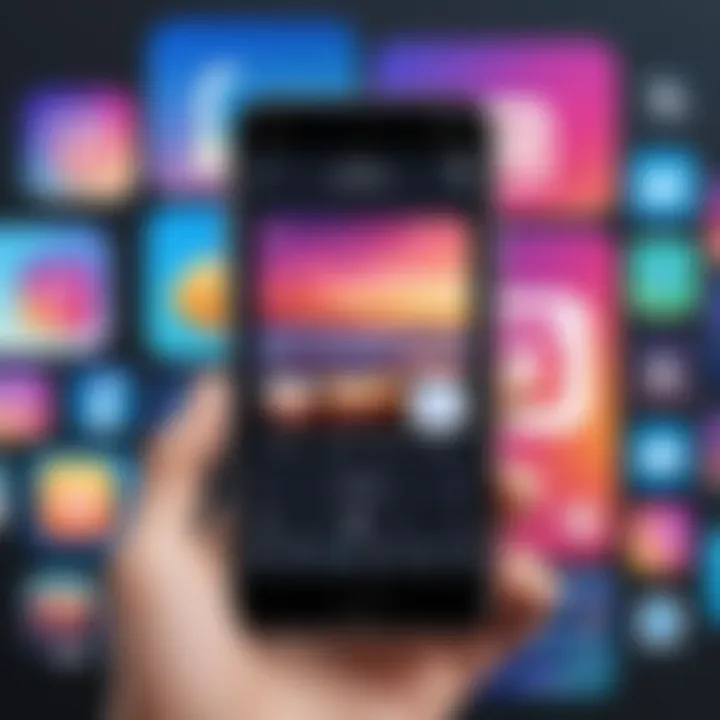 Interface of the Instagram app showcasing story saving options