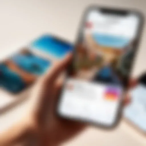 User exploring Instagram story features on iPhone