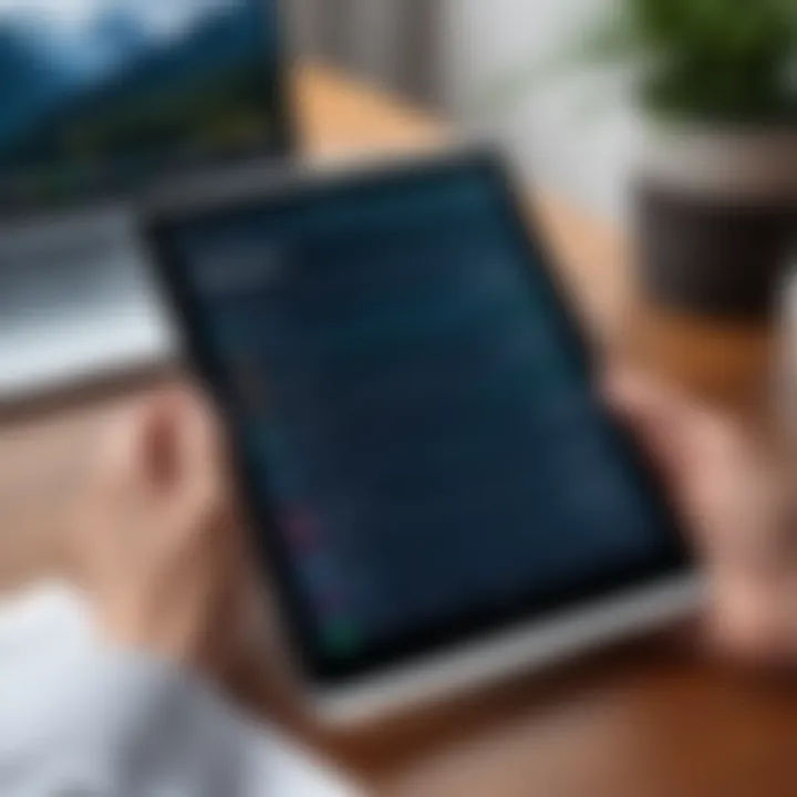 User setting up bill reminders on a tablet