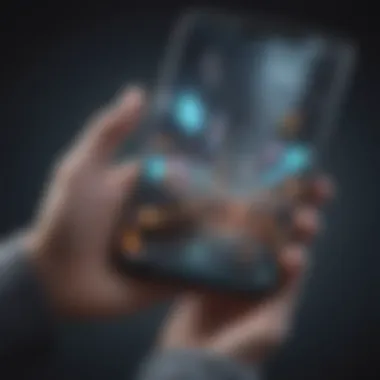 Immersive Mobile Gaming Experience Illustration depicting a smartphone user immersed in an engaging mobile game