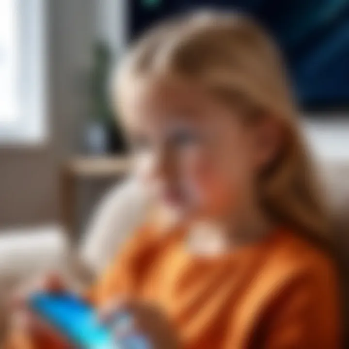 Child using iPhone safely