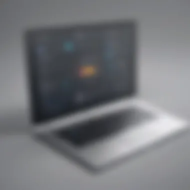 Illustration of laptop screen displaying app installation process