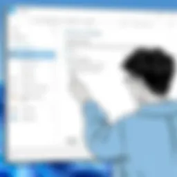 User navigating Windows settings