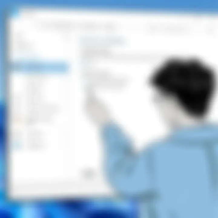 Navigating Windows Settings for Installation User navigating Windows settings