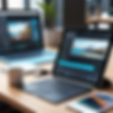 Setup showcasing an iPad alongside a laptop