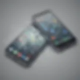 Illustration of two smartphones communicating for locating lost iPhone