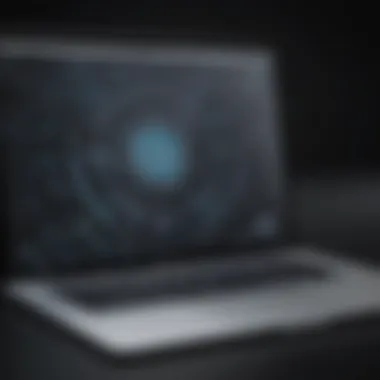 Macbook Pro displaying creative artwork with transparent background effect