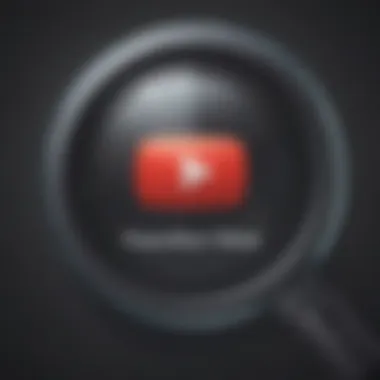 Illustration depicting a magnifying glass focusing on YouTube incognito mode feature