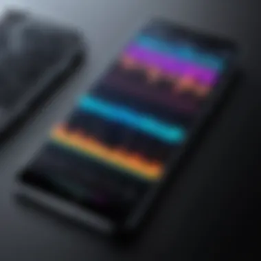 Innovative sound equalizer graphic design on smartphone screen