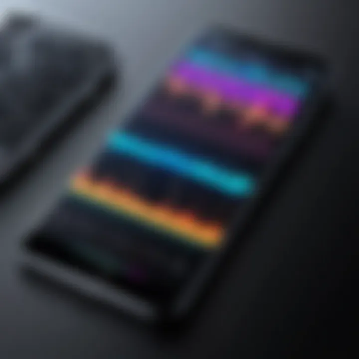 Innovative sound equalizer graphic design on smartphone screen