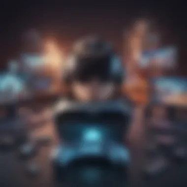 Immersive Virtual Reality Experience in Mobile Gaming Mobile gaming virtual reality illustration