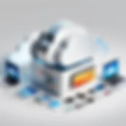 Cloud storage symbol with photos