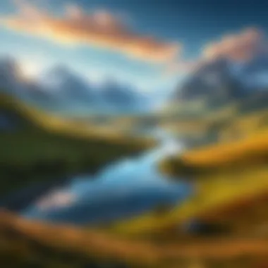 Dynamic Nature Landscape Background Nature landscape moving