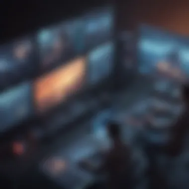Multiplayer gaming competition with futuristic setting
