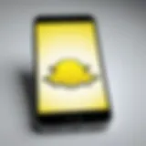 Smartphone with Snapchat logo on screen