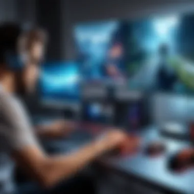 User Analyzing Gaming Setup User analyzing gaming setup with software tools