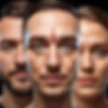Creative Face Swap Artistry An artistic representation of face swap effects in a creative setting
