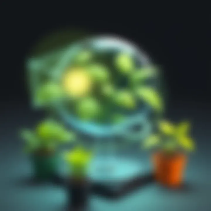 Graphic representing AI integration in gardening apps