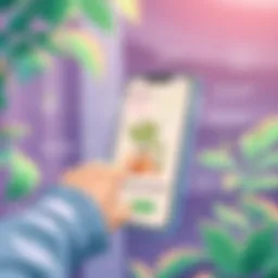 User interacting with a plant treatment app interface