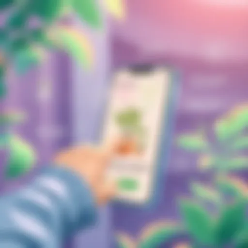 User interacting with a plant treatment app interface