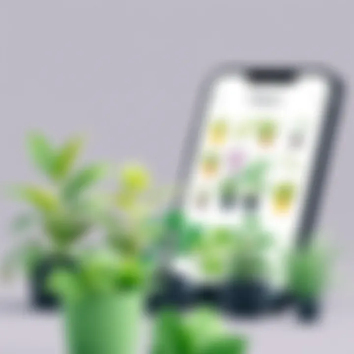 Variety of plants being monitored with an app