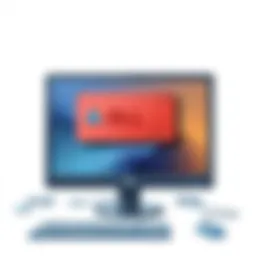 Illustration of a computer showing a DLL error message