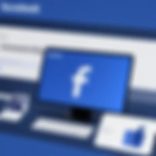 Illustration of Facebook login page with recovery options