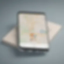Illustration of Samsung device with location sharing feature