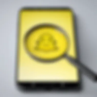 Phone Search for Snapchat Activity Illustration of magnifying glass searching on phone screen
