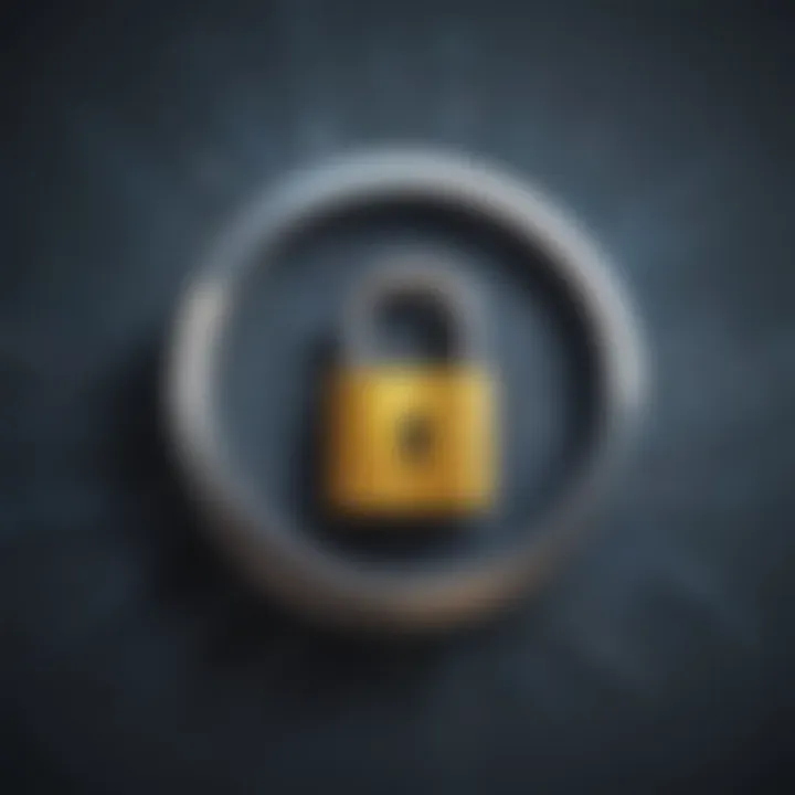 Illustration depicting digital lock symbolizing encryption