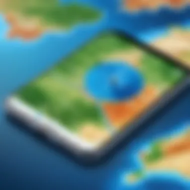 Key Features of Satellite Mapping Tools Illustration showcasing key features of satellite map applications