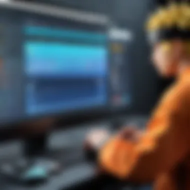 Choosing English Audio for Naruto Shippuden Illustration of a person selecting English language option for Naruto Shippuden on Hulu