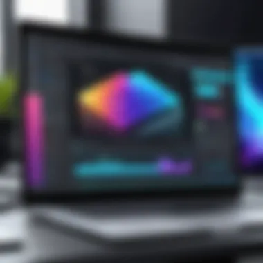 Intuitive Video Editing Application An intuitive video editing application being used on a laptop