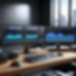 A modern editing suite showcasing various software interfaces