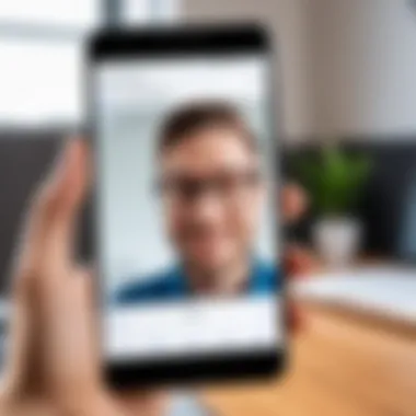 Conducting a Test Call on Google Duo Illustration of making a test call on Google Duo