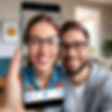 Delighting in HD Video Calls with Google Duo Illustration of enjoying high-quality video call on Google Duo