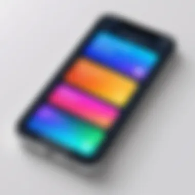 Smartphone Reminders App Interface A smartphone displaying a vibrant reminders app interface.