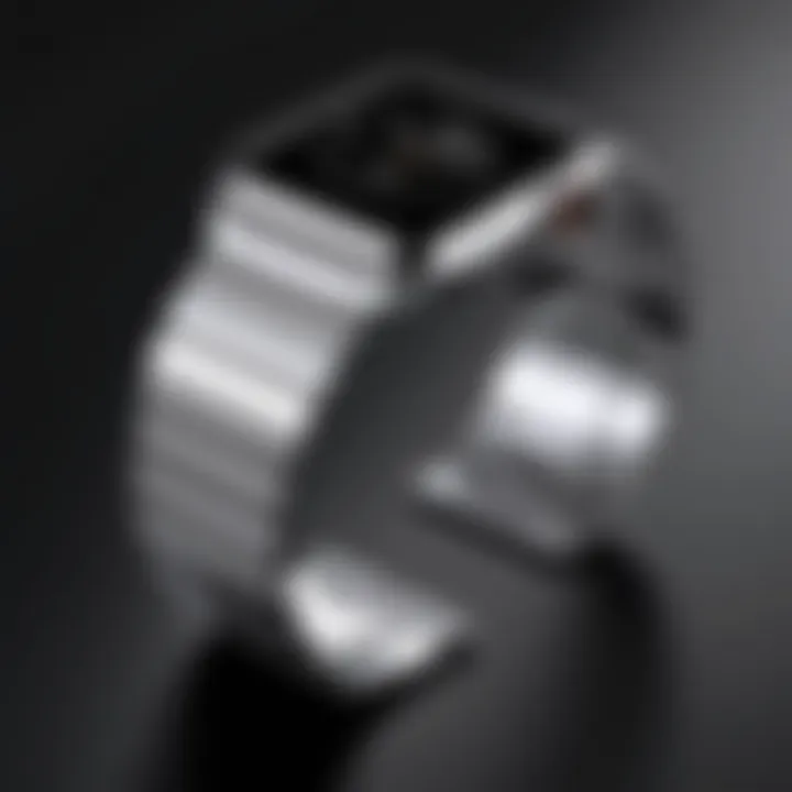 Sleek stainless steel Apple Watch band