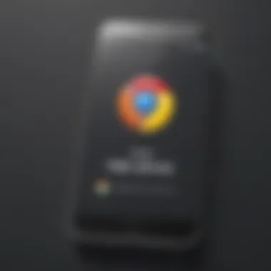 Smartphone with Chrome browser logo displayed