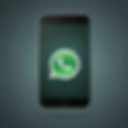 Illustration of a smartphone with WhatsApp logo