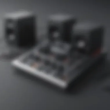 Sophisticated Audio Equipment Setup Sophisticated audio recording equipment